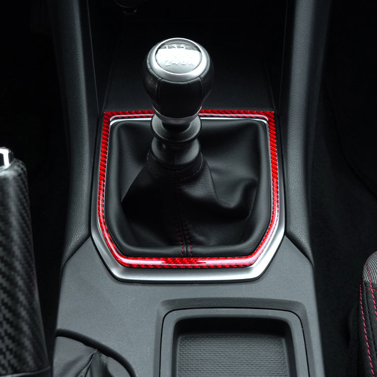 JDMuscle 22-24 Subaru WRX P&S Series Carbon Fiber MT Shifter Trim | Black Carbon Fiber/ Red Carbon Fiber