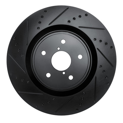 DFC [18-25 WRX] Front Left Drilled and Slotted Brake Rotor - Black, Part Number DF633-13041L