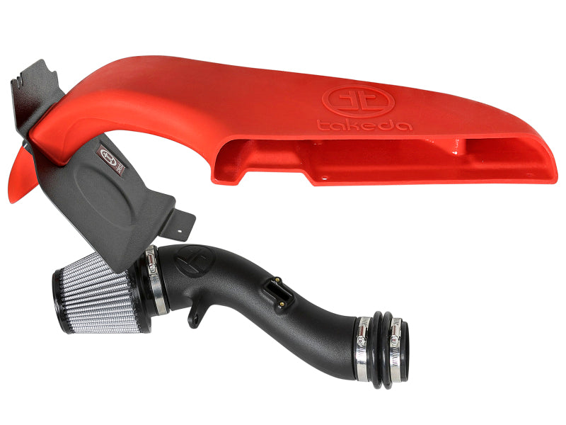 aFe Takeda Stage-2 Cold Air Intake System for [15-18 WRX] - Wrinkle-Black Tube, Red Scoop