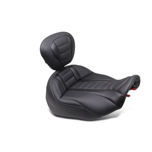 Mustang 23-24 HD CVO Rd Glide| ST, 2024 Rd Glide and Str Glide Pass Arm Backrest - Black/Gray Stitch