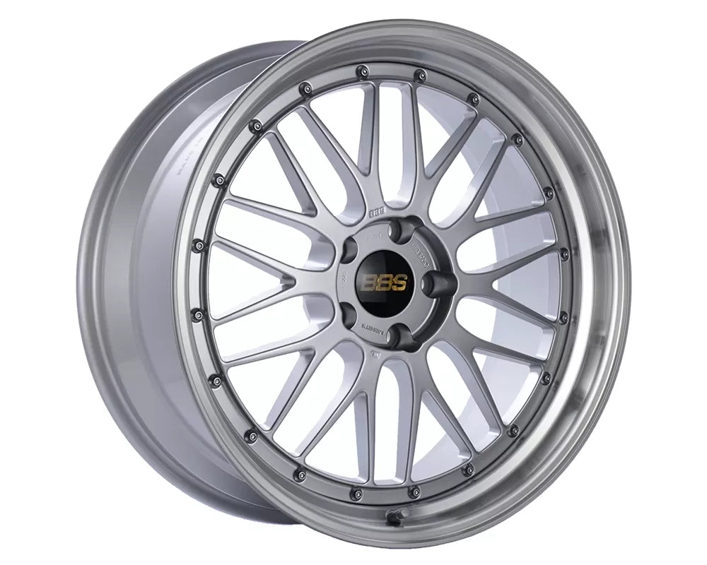 BBS LM 18x8 5x114.3 ET35 Diamond Silver Center / Diamond Cut Lip Wheel PFS/Clip Required | LM078DSPK