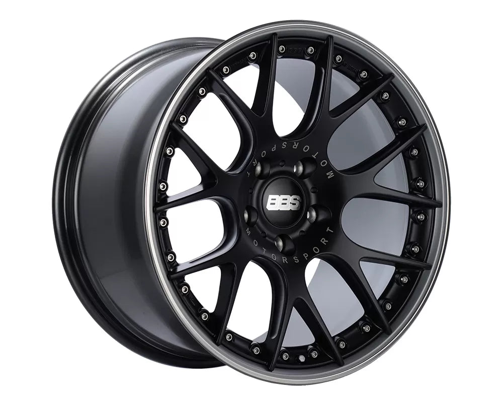 BBS CH-RII 22x10.5 5x112 ET15 Satin Black Center Platinum Lip SS Rim Prot Wheel - 82mm PFS Req | CH7205BPPO