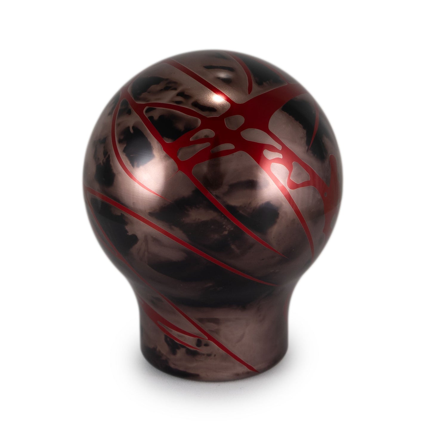 Billetworkz Automatic Shifter - Black Smoke w/ Red Splash - Fits Subaru CVT: WRX (15–21), Crosstrek (13–23), Forester (14–18), Impreza (12–23), Legacy/Outback (10–14)