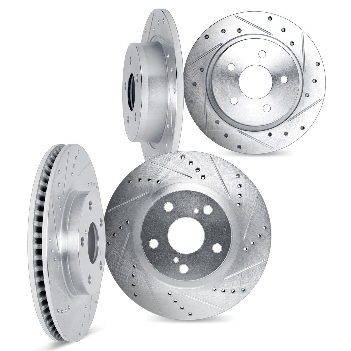 DFC [15-21 WRX] Front & Rear Drilled and Slotted Rotors - Silver