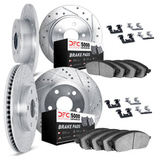 DFC [15-21 WRX] Front & Rear Drilled and Slotted Rotors with 5000 Advanced Pads and Hardware - Silver