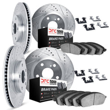 DFC [18-25 WRX] Front and Rear Drilled and Slotted Rotors with 5000 Advanced Pads and Hardware - Silver