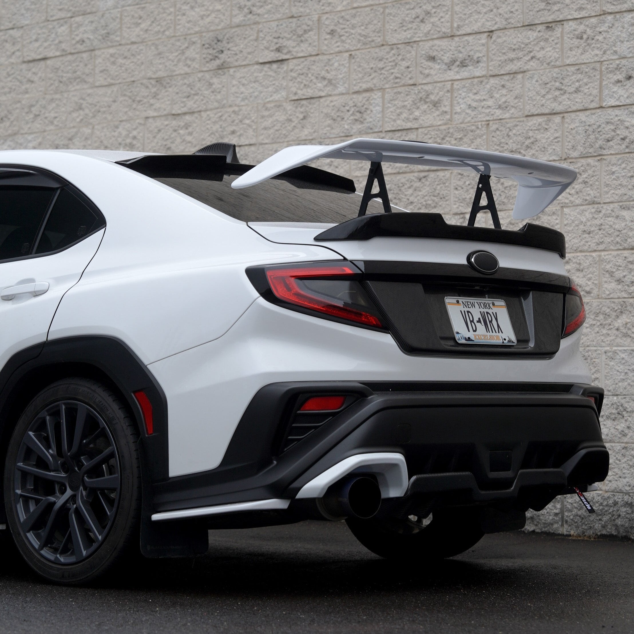 JDMuscle 22-25 Subaru WRX STI Style Swan Neck Spoiler | Paint Matched /  Carbon Fiber