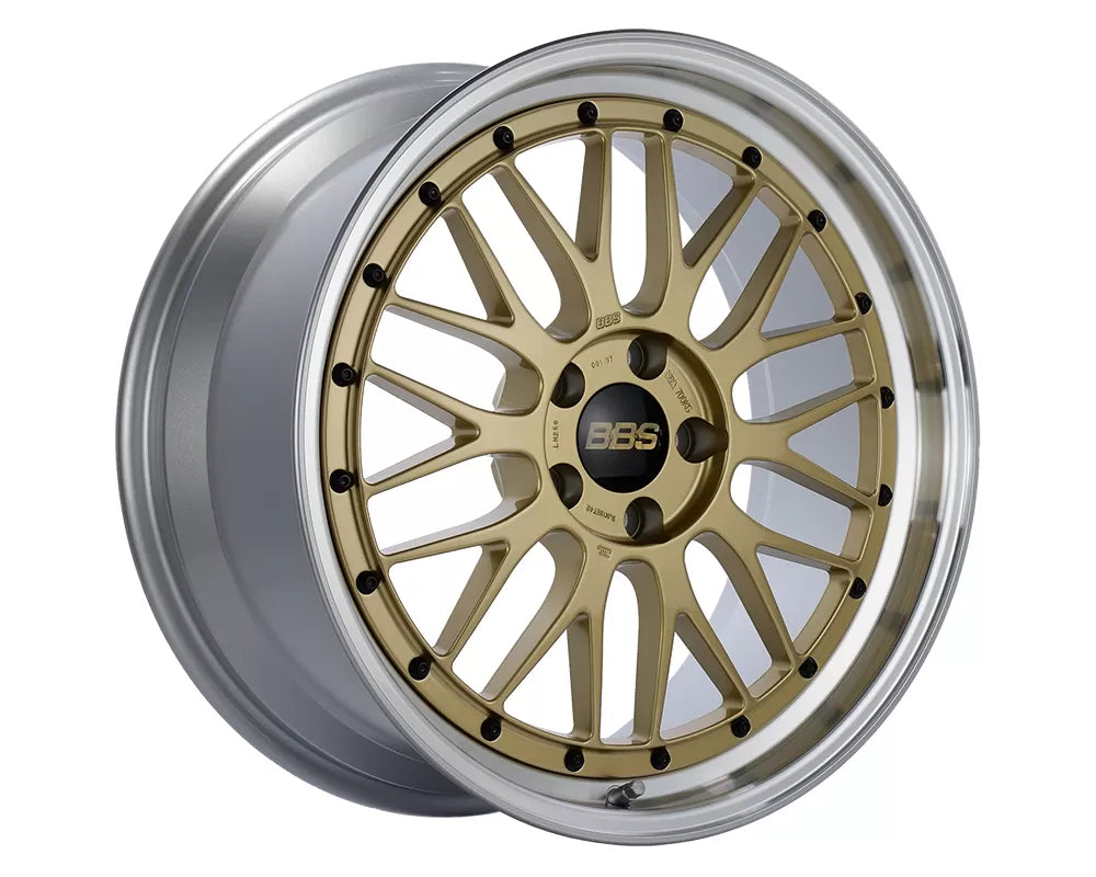 BBS LM 18x10 5x114.3 ET20 Diamond Gold Center Diamond Cut Lip Wheel - 82mm PFS/Clip Required | LM086GPK