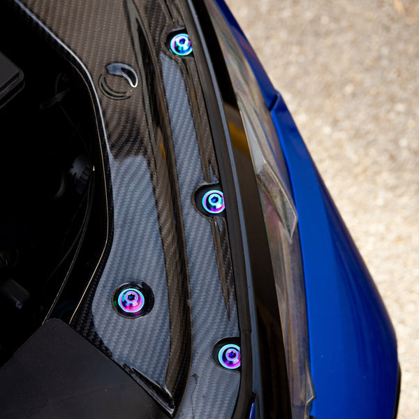 Dress Up Bolts 16-21 Civic Si Titanium Hardware Headlight Kit (Blue) | HON-055-Ti-BLU