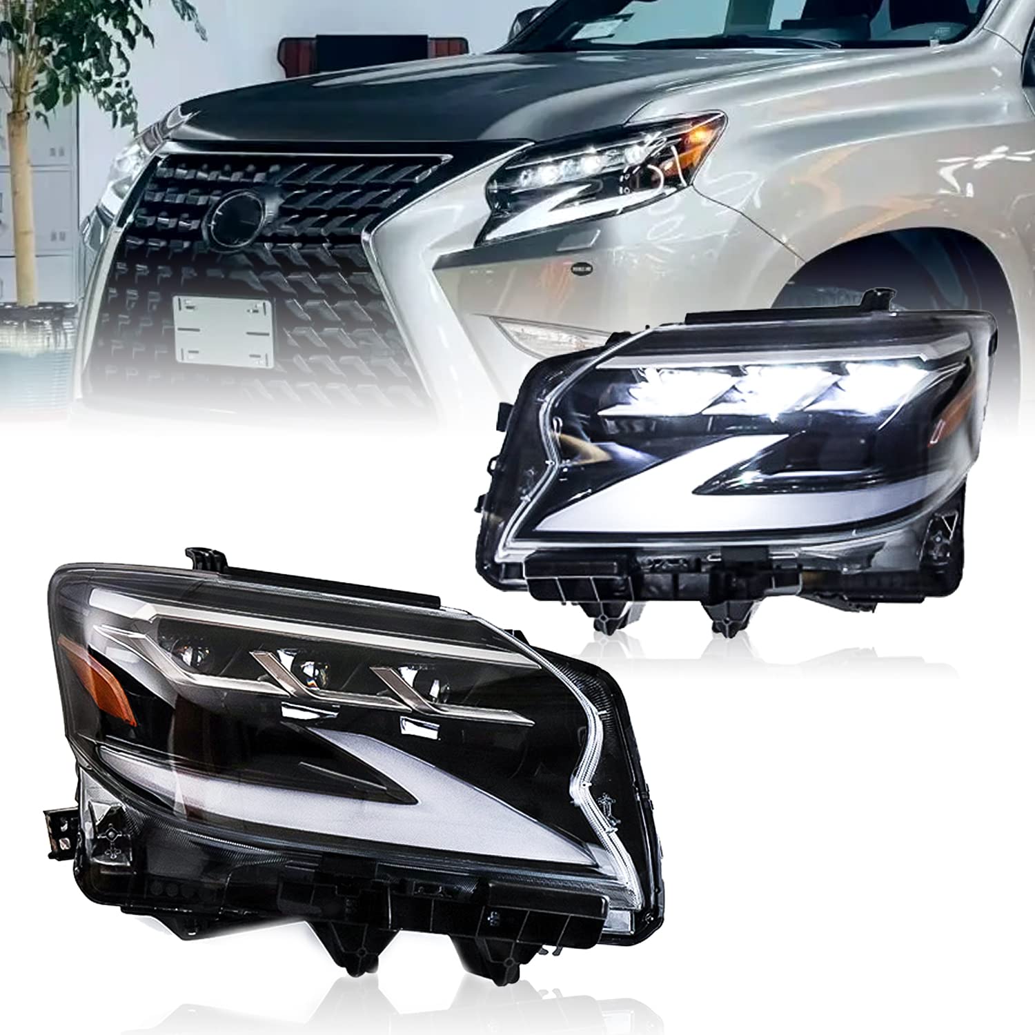 Archaic Full LED Headlights Assembly For Lexus GX460 152022 JDMuscle