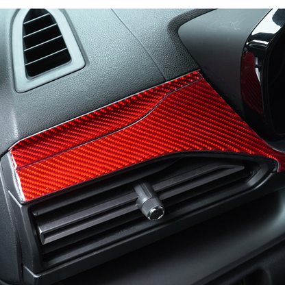 JDMuscle 22-24 WRX P&S Series Carbon Fiber Dash Trim Covers 6 PC | Black Carbon Fiber/ Red Carbon Fiber