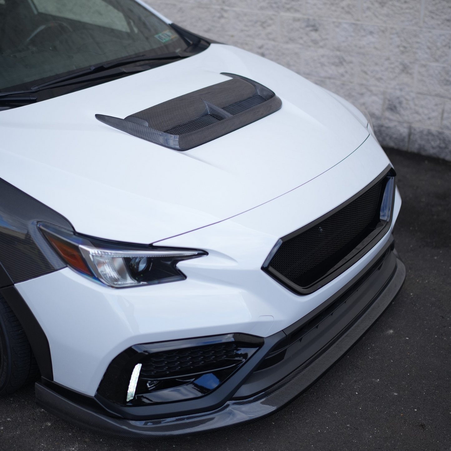 JDMuscle 22-25 Subaru WRX Carbon Fiber FMIC Reverse Hood Scoop V2