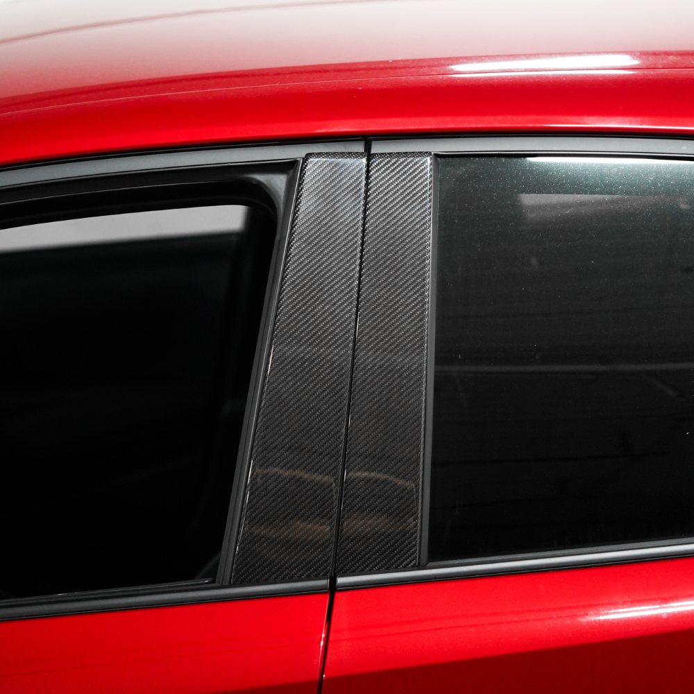 JDMuscle [23-24 Toyota GR Corolla] Carbon Fiber Exterior B-Pillar Covers (4PC)