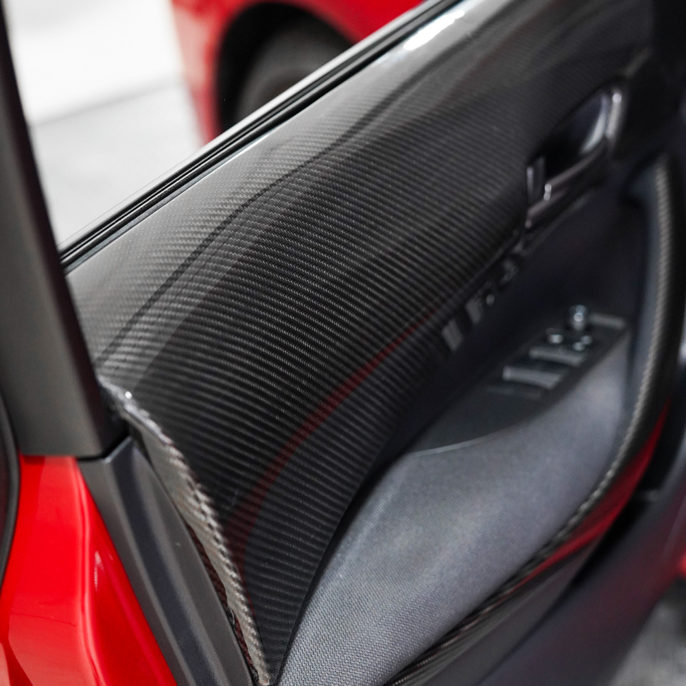 JDMuscle [23-24 Toyota GR Corolla] Carbon Fiber Upper Door Trim (Front&Rear 4PCS)