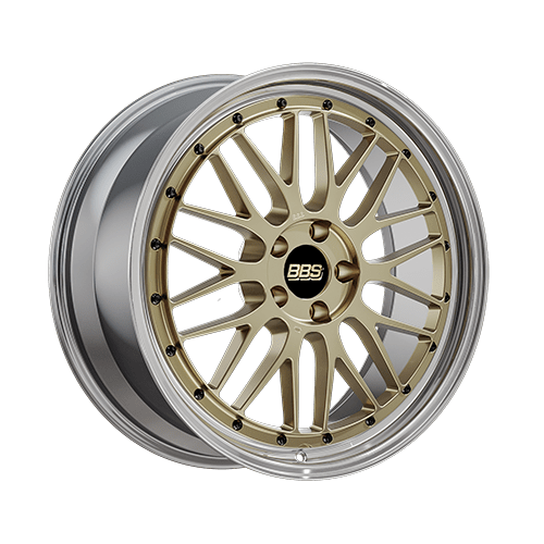 BBS LM 18x8 5x114.3 ET40 Gold Center Diamond Cut Lip Wheel - 82mm PFS/Clip Required | LM080GPK