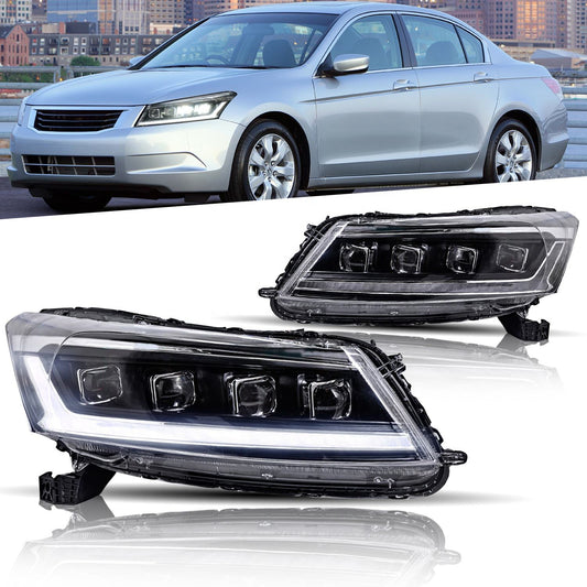 Archaic Full LED Headlights Assembly For 8th Gen Honda Accord 2008-2012