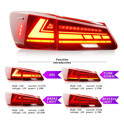 Archaic Full LED Tail Lights Assembly For Lexus Sedan IS250 2006-2012