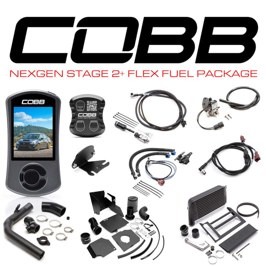 Cobb 18-21 WRX NexGen Stage 2 + CAN Flex Fuel Power Package (SF Intake) - Black | SUB004NG2W2-BK2FF