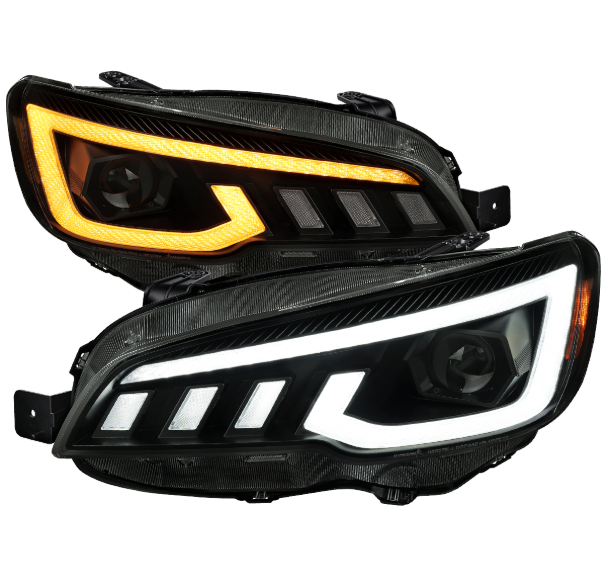 Spec-D Tuning [15-21 WRX] Halogen Projector Headlight Factory Halogen Only/Matte Black Housing Smoke Lens