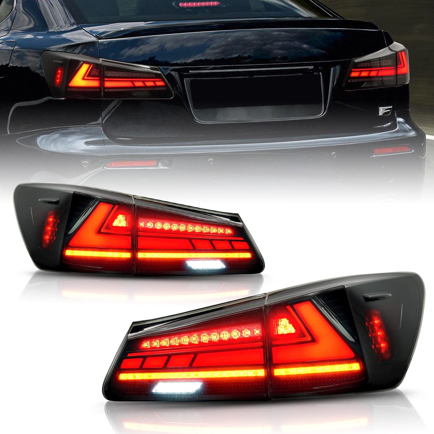 Archaic Full LED Tail Lights Assembly For Lexus Sedan IS250 2006-2012