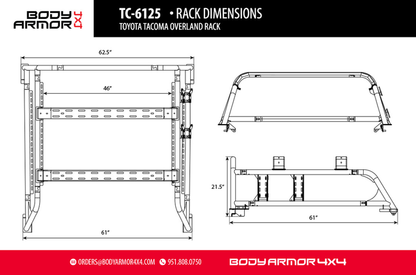 Body Armor 4x4 16-23 Tacoma Overland Rack | TC-6125