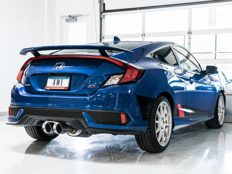 AWE Tuning [17-20 Civic Si] Touring Edition Exhaust with Front Pipe - Dual Chrome Silver Tips, AWE3015-32108