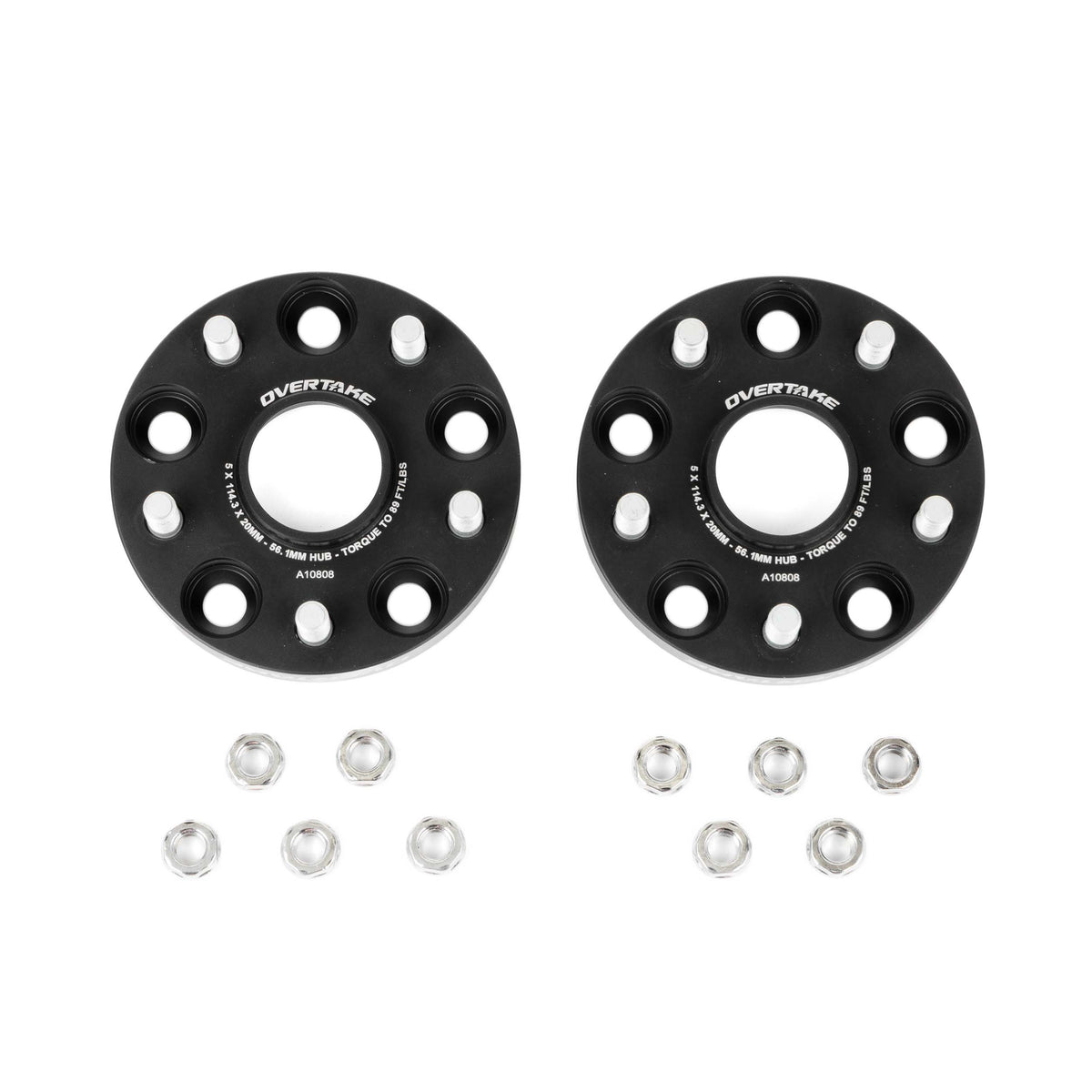 OVERTAKE Wheel Spacers - Pair - 20mm 5x114.3 - Subaru 2015-2026 WRX, 2005-2021 STI, and more