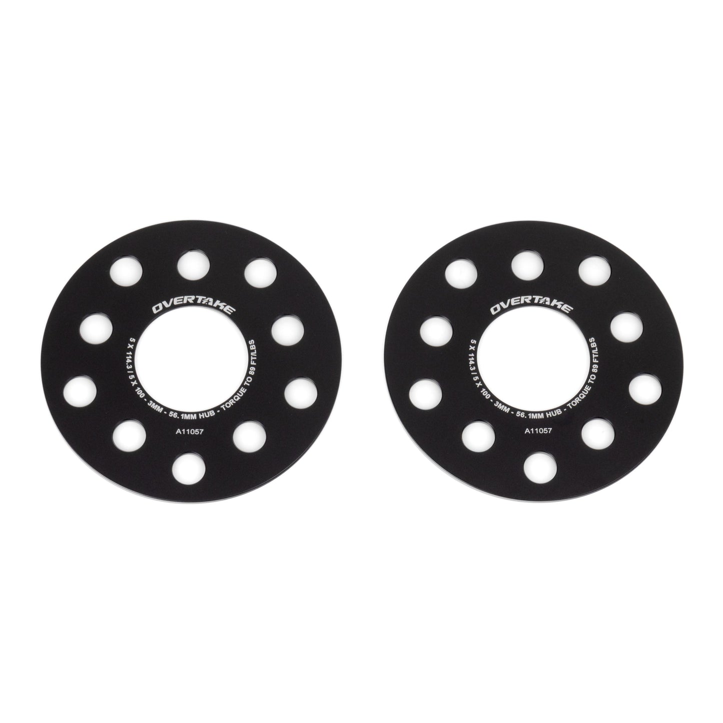 OVERTAKE [02-26 WRX, 04-21 STI] Wheel Spacers - Pair - 3mm 5x114.3 / 5x100