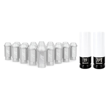 Mishimoto Aluminum Locking Lug Nuts M12x1.25 20pc Set Silver | MMLG-125-20LSL