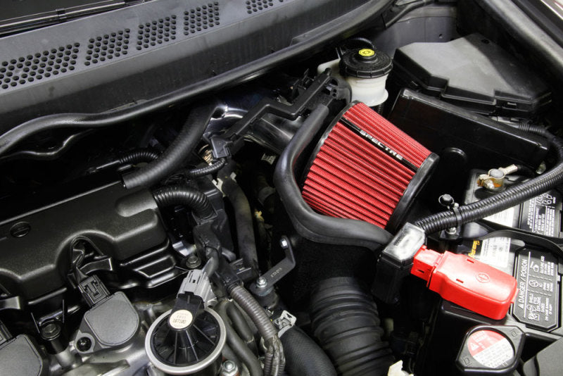 Spectre [06-09 Civic] Air Intake Kit for 1.8L 4-Cylinder - Polished Aluminum, Black Heat Shield - SPE9076
