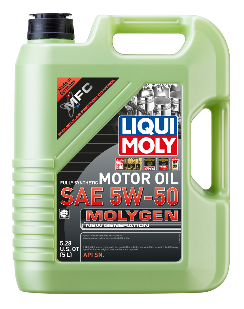 LIQUI MOLY [93-98 Golf, 98 Cabrio] Molygen New Generation Motor Oil SAE 5W-50 - Fluorescent Green