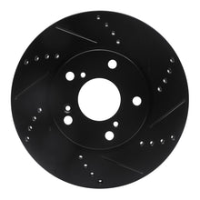 R1 Concepts [16-25 Civic] Front Right Drilled and Slotted Brake Rotor - Black