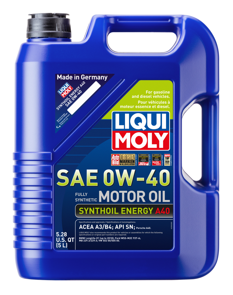 LIQUI MOLY Synthoil Energy A40 SAE 0W-40 Motor Oil, 5 Liter