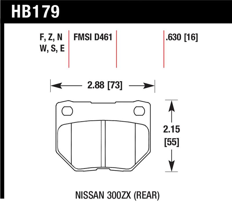 Hawk Performance [89-96 300ZX] DTC-30 Rear Disc Brake Pads - Friction Compound