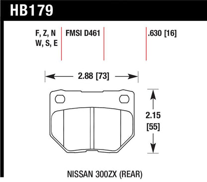 Hawk Performance [89-96 300ZX] DTC-30 Rear Disc Brake Pads - Friction Compound