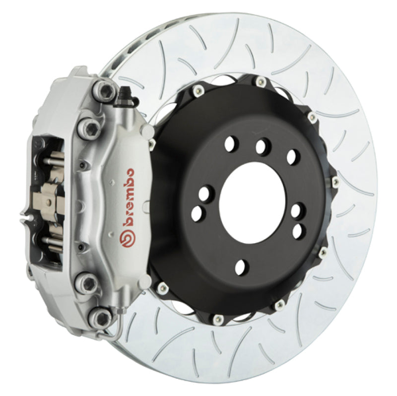 Brembo 08-14 WRX STI Rear GT BBK 4 Piston Cast 345x28 2pc Rotor Slotted Type3-Silver | 2P3.8020A3