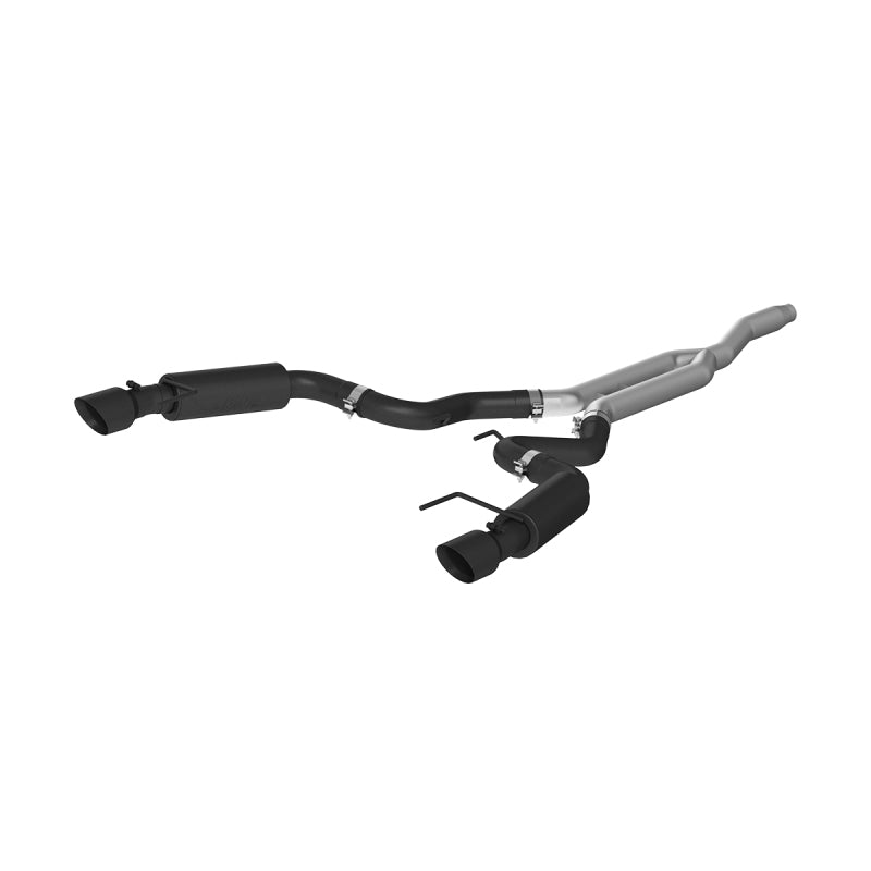 MBRP 15-19 Ford Mustang EcoBoost 2.3L Black 3in Cat Back Dual Split Rear Exit | Race Version