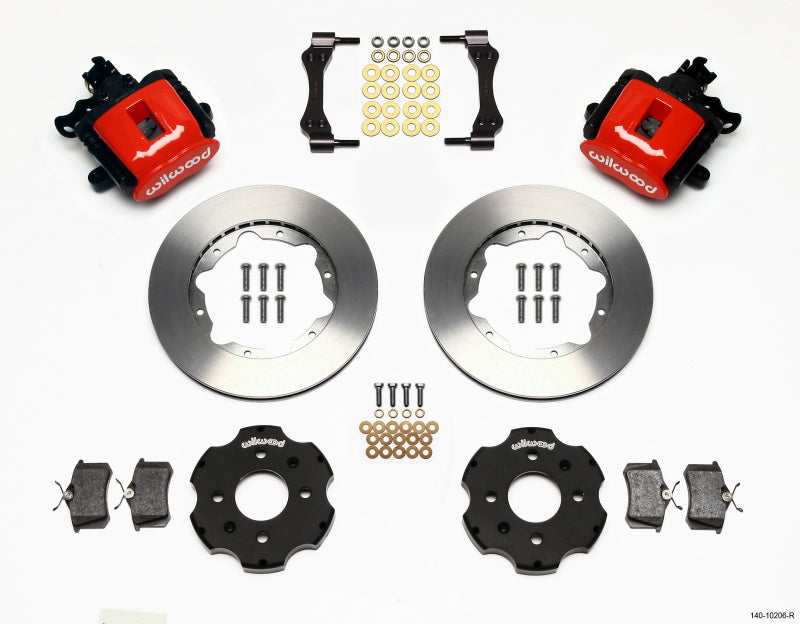 Wilwood [90-92 Integra] Combination Parking Brake Rear Kit - 11.00-Inch Red Calipers