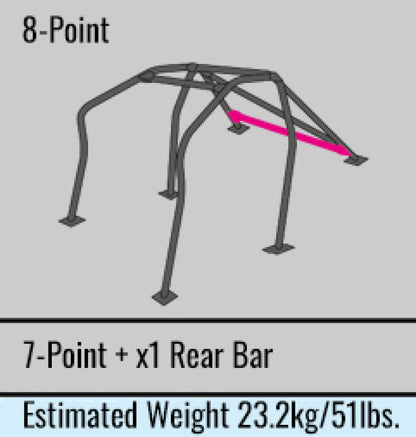 Cusco [15-21 WRX/STI] 8-Point Around-Dash Roll Cage - Chromoly Blue, LHD