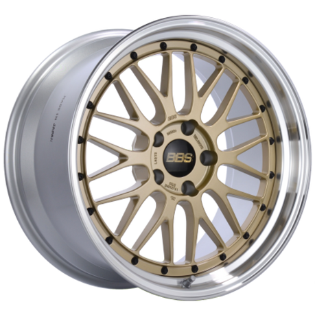 BBS LM 19x9.5 5x120 ET22 Gold Center / Diamond Cut Lip Wheel -82mm PFS/Clip Req | LM434GPK