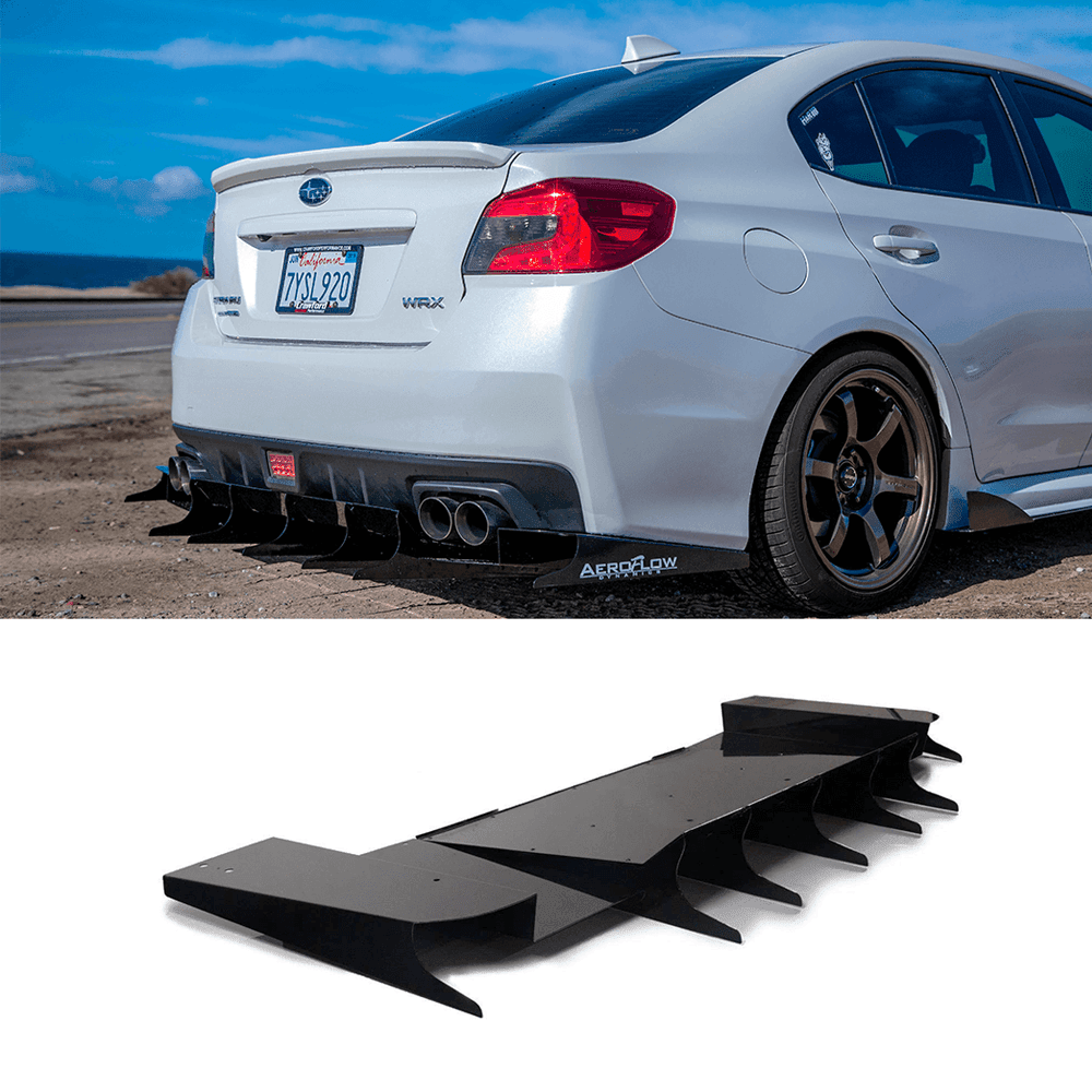 AeroflowDynamics [15 - 21 Wrx/Sti] Rear Diffuser V5 (Aggressive) - JDMuscleDiffusers and Vortex GeneratorsAFD-VA-AL-DIFF-V5-GBKGloss jet black
