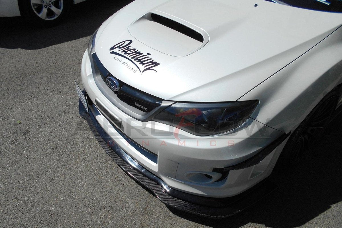 AeroflowDynamics 2008 - 2014 Subaru Wrx/Sti Carbon Fiber Front Splitter - JDMuscleFront Wind Splittersku-5616910275STI LIP