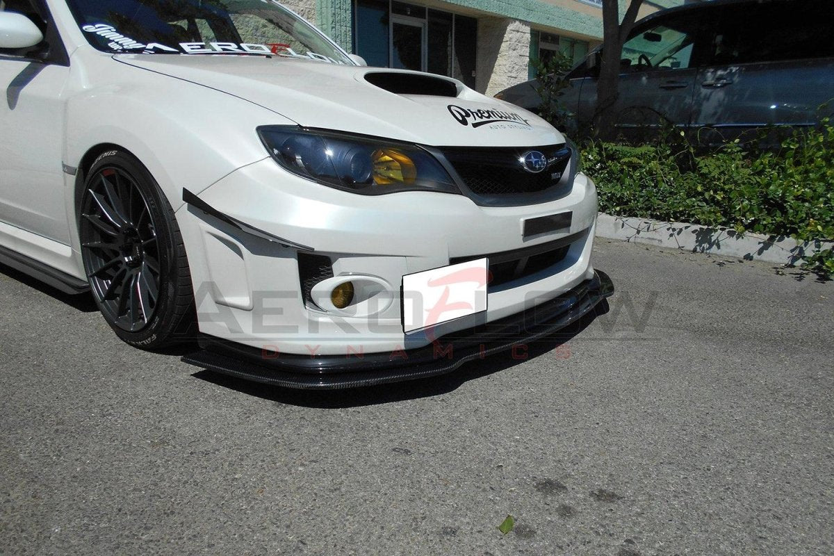 AeroflowDynamics 2008 - 2014 Subaru Wrx/Sti Carbon Fiber Front Splitter - JDMuscleFront Wind Splittersku-5616910275STI LIP