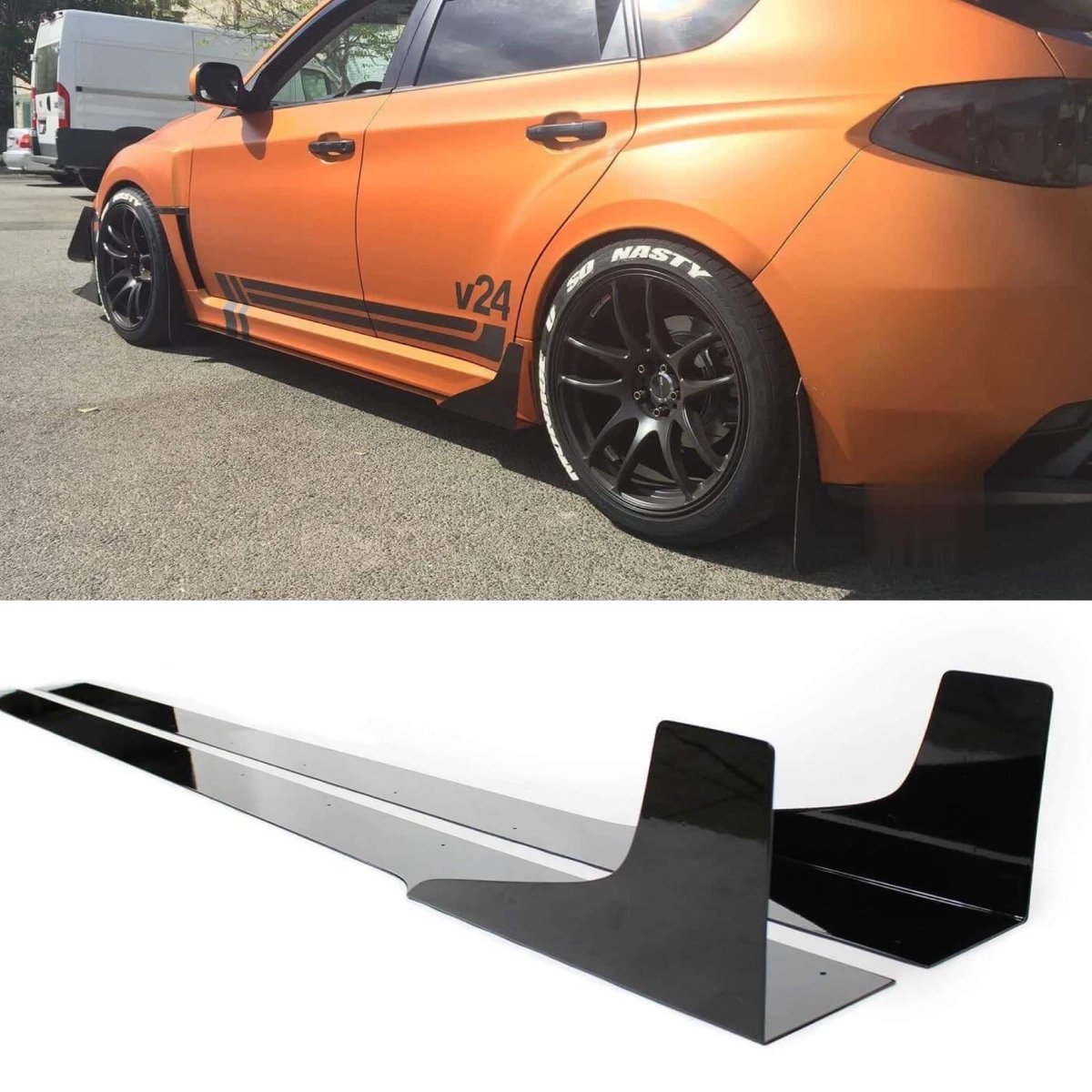 AeroflowDynamics 2008 - 2014 Subaru Wrx/Sti Side Skirt Extensions V3 | For Hatch & Sedan - JDMuscleSide Skirtssku-42892578095320No Liner