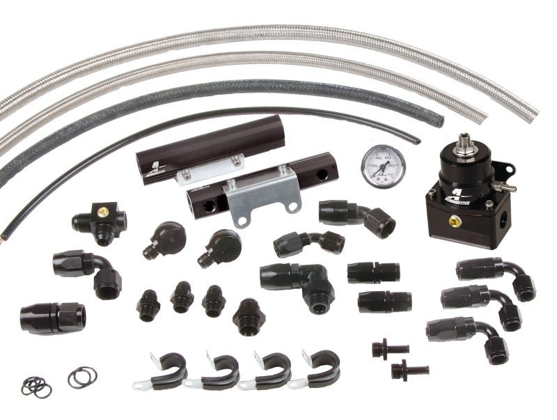 Aeromotive [04-06 WRX] Return-Style Top-Feed Fuel Rail Kit - Black - JDMuscleFuel Railsaer14182
