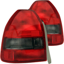 ANZO [96-00 Civic] Tail Light Assembly - Red/Smoke Lens, Pair