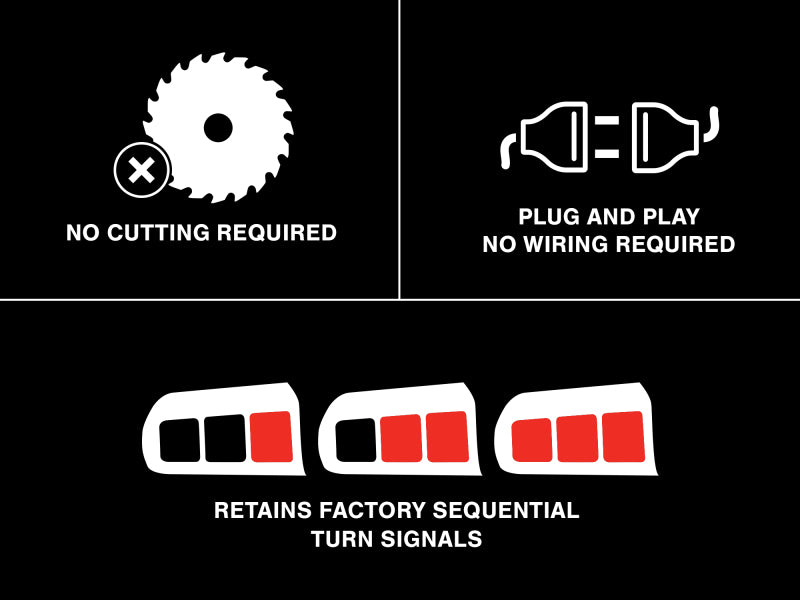 Raxiom 15-22 Ford Mustang Profile LED Tail Lights - Gloss Black Housing | Smoked Lens