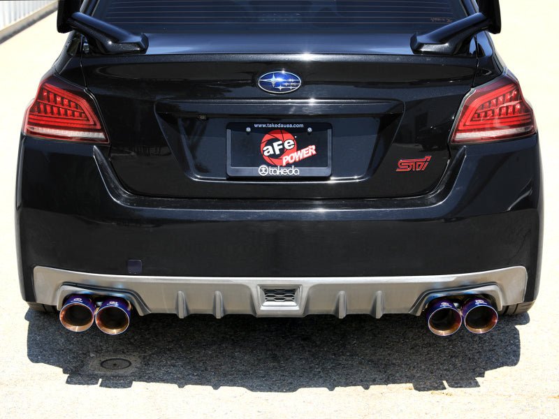 aFe [15-21 WRX/STI] Takeda 3-Inch to 2-1/2-Inch Cat-Back Exhaust - Blue Flame Tips - JDMuscleCat Back Exhaust Systemafe49-36810-L