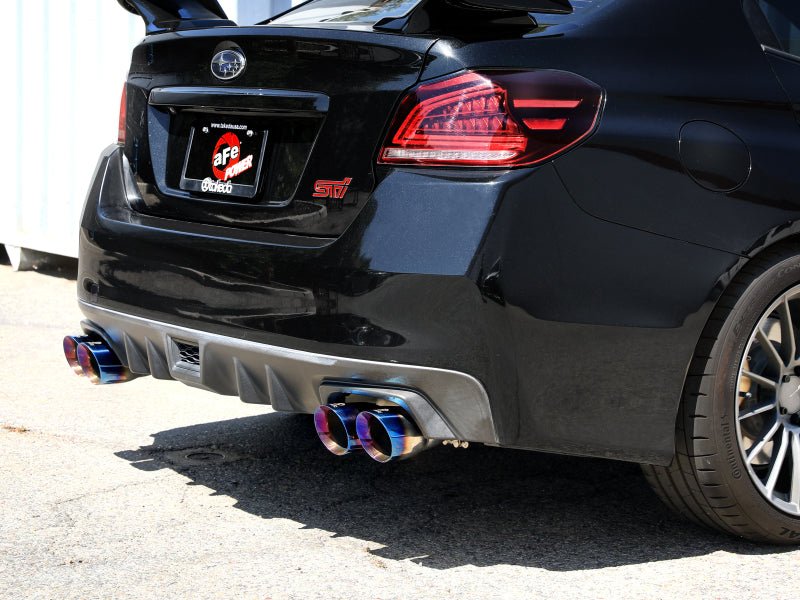 aFe [15-21 WRX/STI] Takeda 3-Inch to 2-1/2-Inch Cat-Back Exhaust - Blue Flame Tips - JDMuscleCat Back Exhaust Systemafe49-36810-L