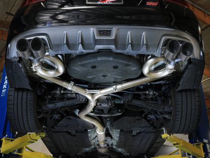 aFe [15-21 WRX/STI] Takeda Cat-Back Exhaust - Brushed Stainless Steel, Black Carbon Fiber Tips - JDMuscleCat Back Exhaust Systemafe49-36810-C